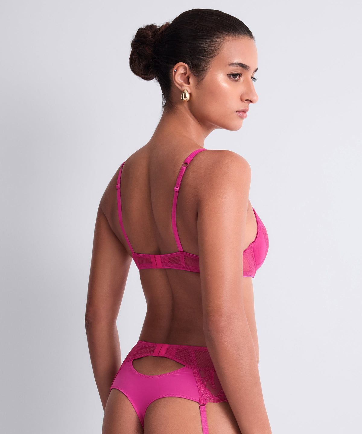 Tanga jarretelles Sweet Euphoria Rose Passion