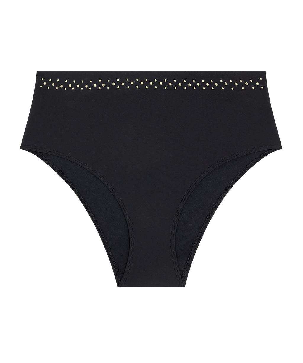 Summer Stars Bas de maillot de bain taille haute Noir