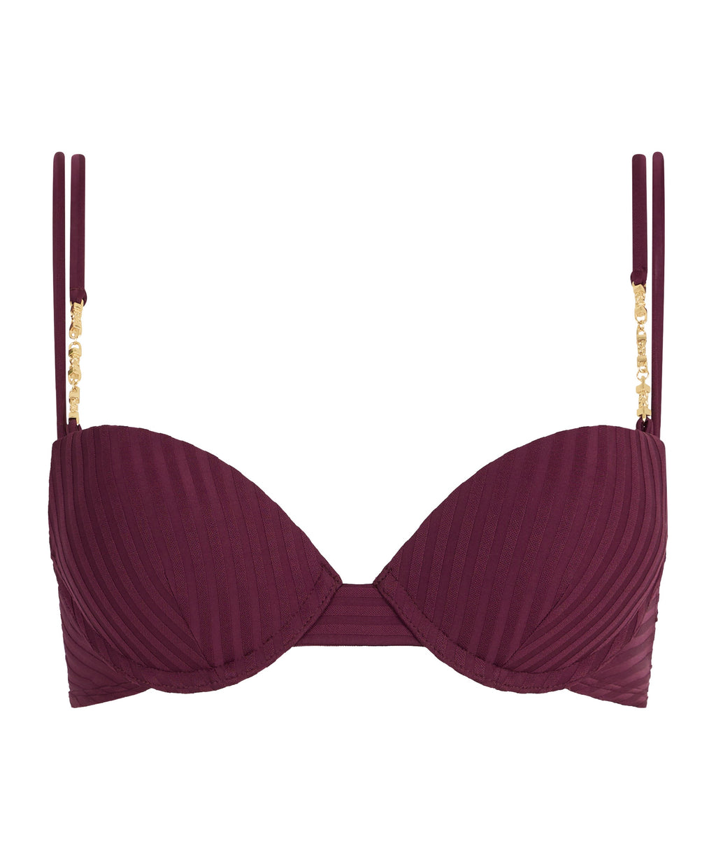 Sun Pop Haut de maillot de bain push-up à coques Açaï