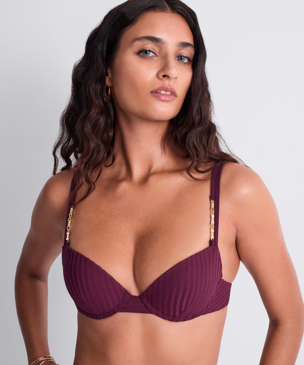 Sun Pop Haut de maillot de bain push-up à coques Açaï