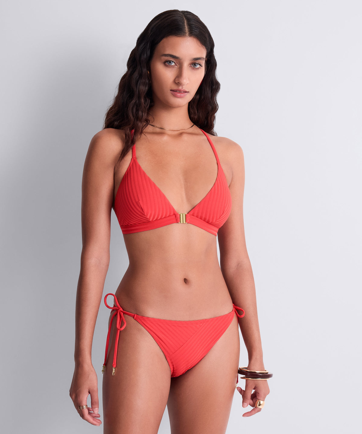 Sun Pop Bas de maillot de bain taille basse Corail