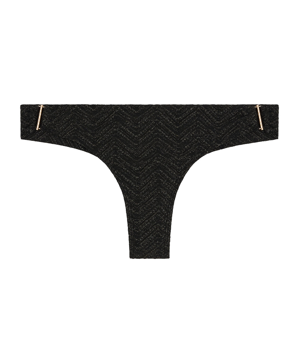 Golden Horizon Bas de maillot de bain tanga Noir