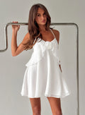 Robe courte babydoll en mousseline volantée Big Picture blanche