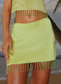 Mini-jupe perlée Bora Bora - Citron vert