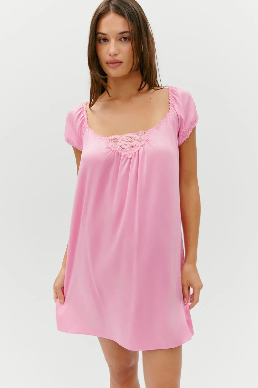 Robe Babydoll Bo Silk - Rose coucher de soleil