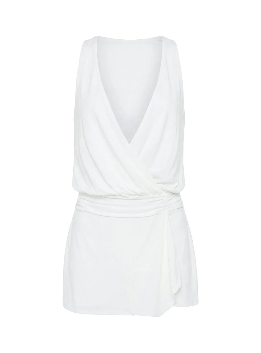 Mini-robe plongeante Carissima Drape blanche