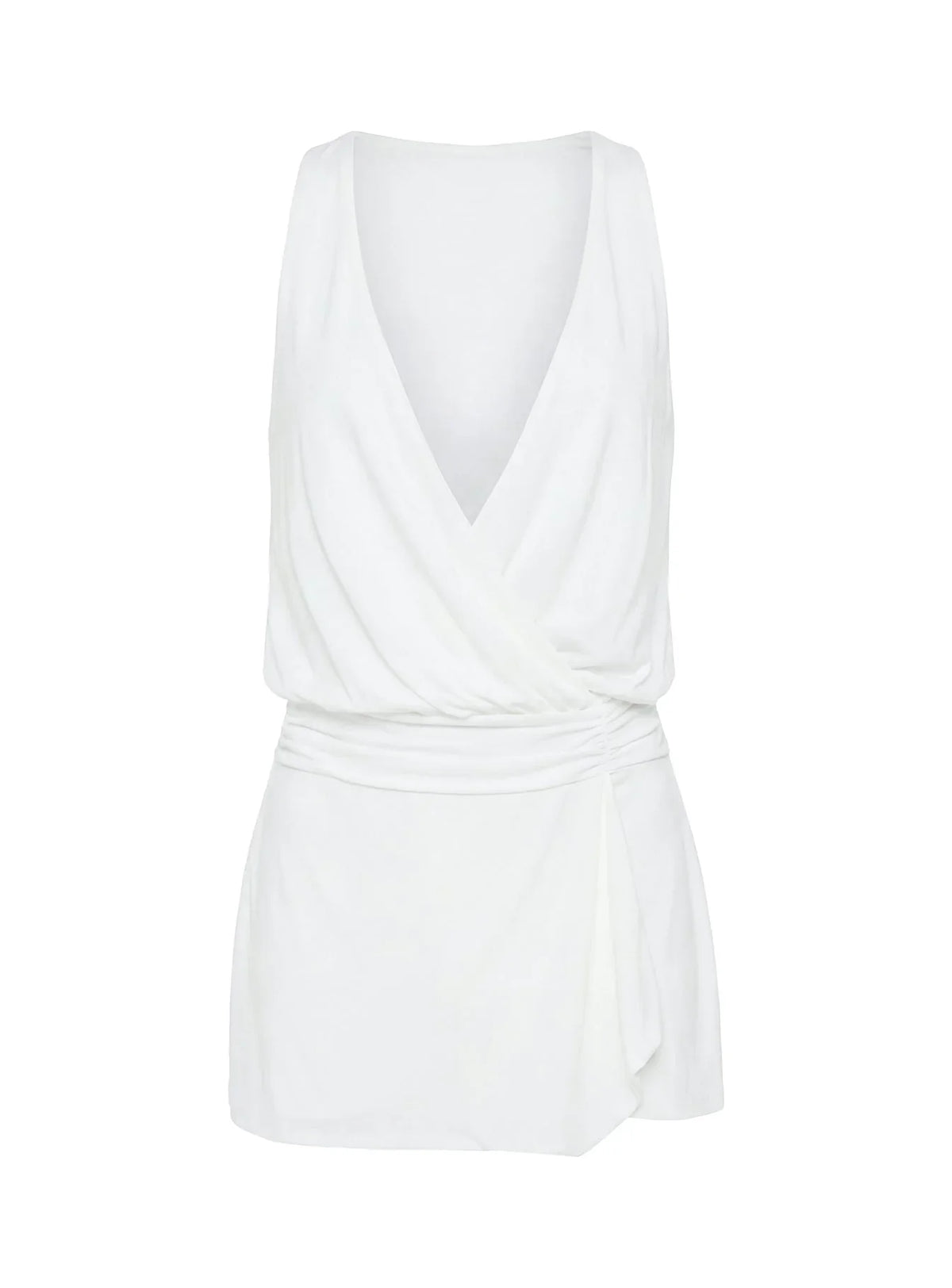 Mini-robe plongeante Carissima Drape blanche