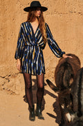 raisa Tie and dye wrap dress