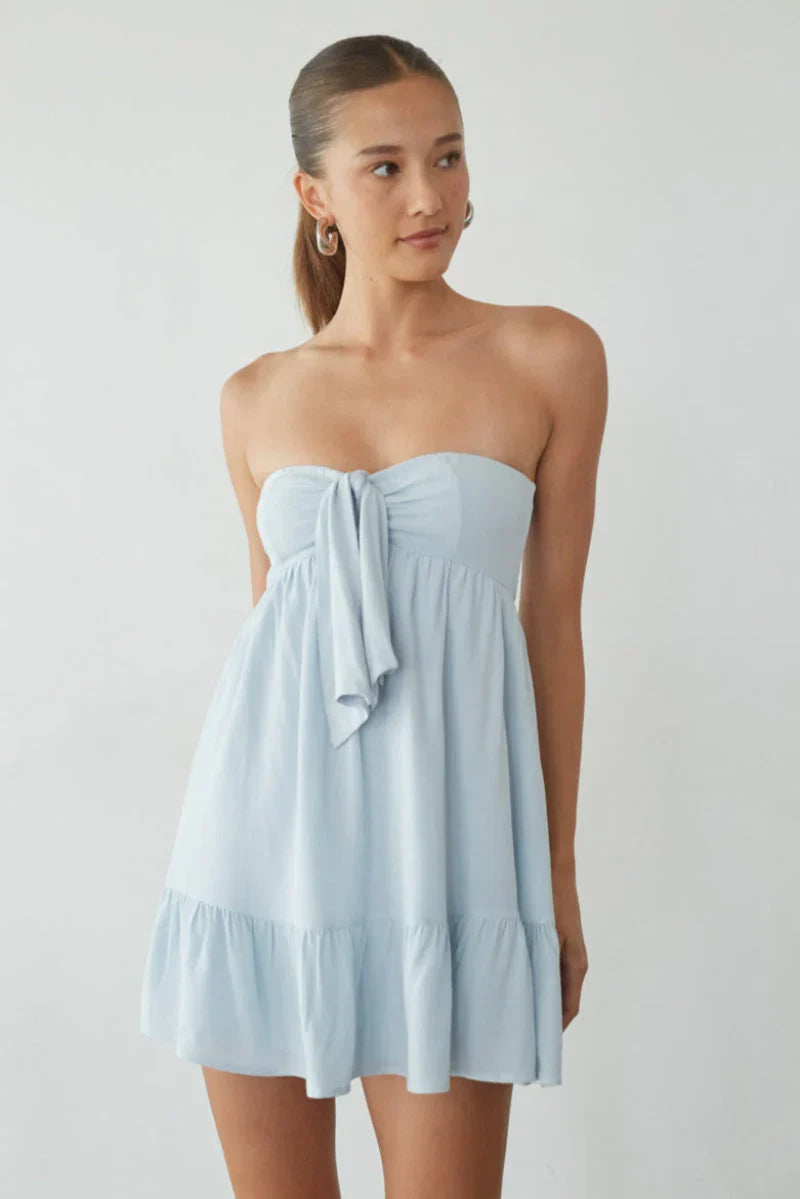 Mini-robe babydoll à nouer Lyric