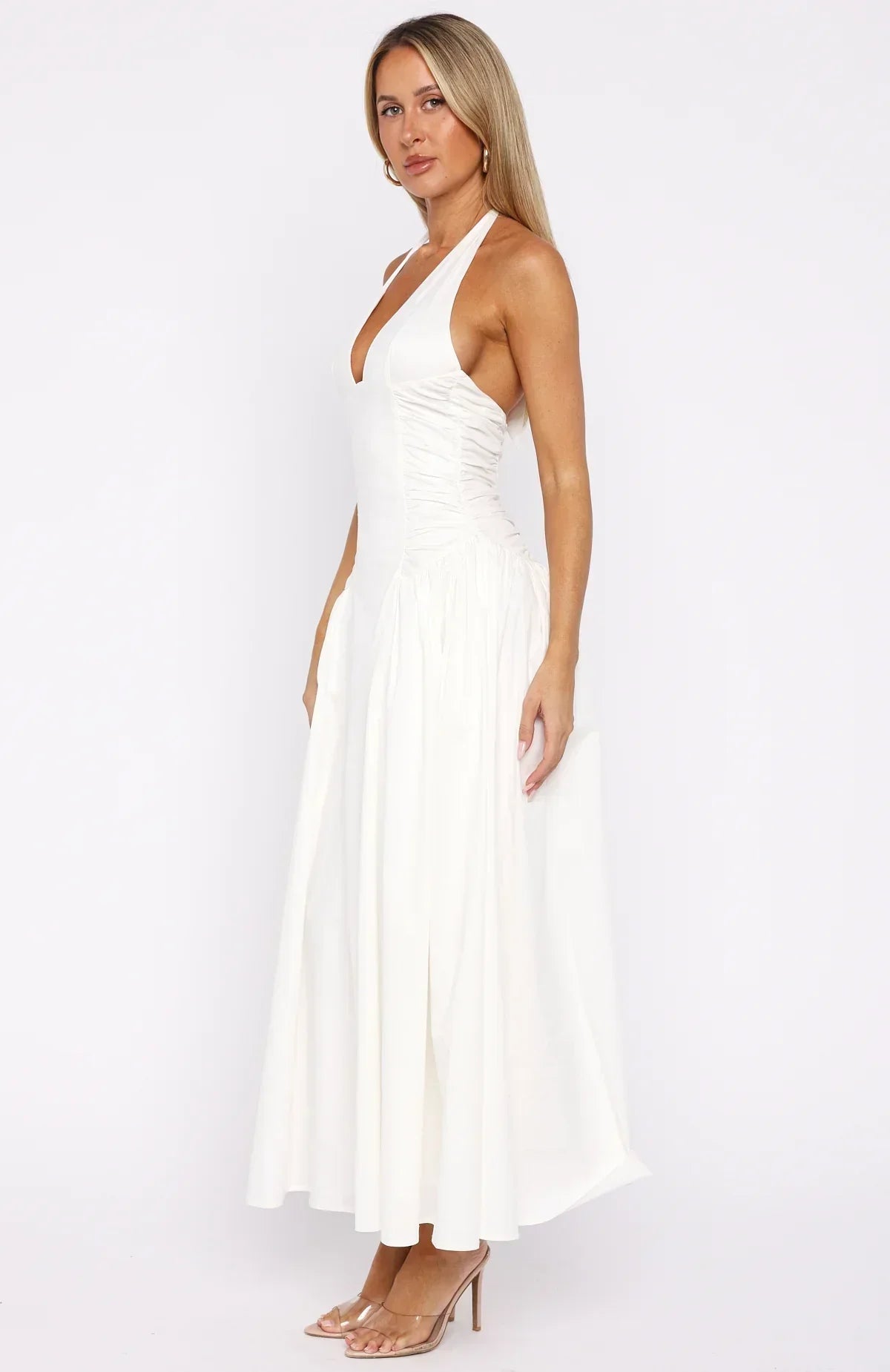 Robe midi dos nu "Tinsel Trouble" blanche