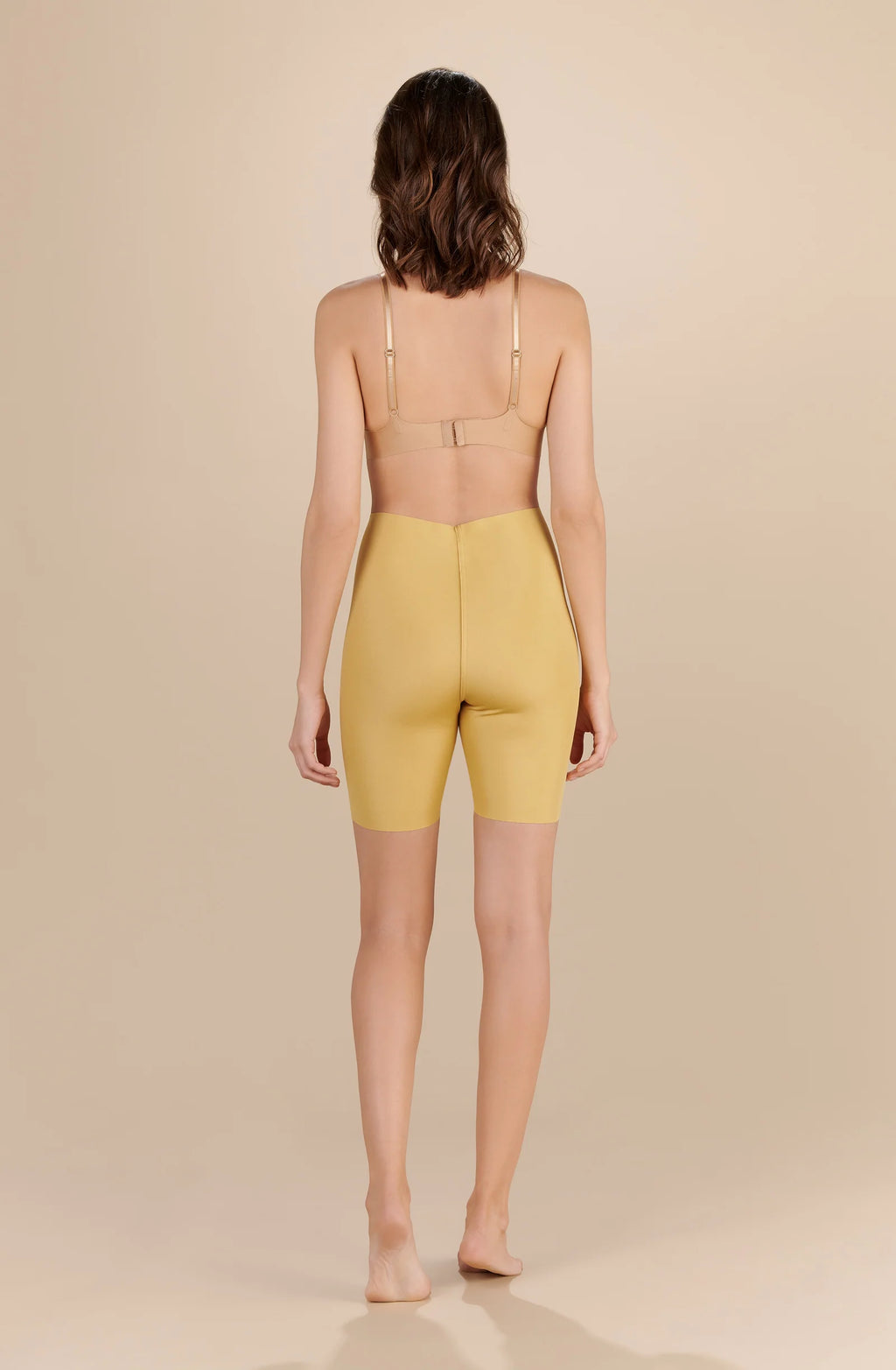 cyclade Beige / Golden reversible cycling shorts