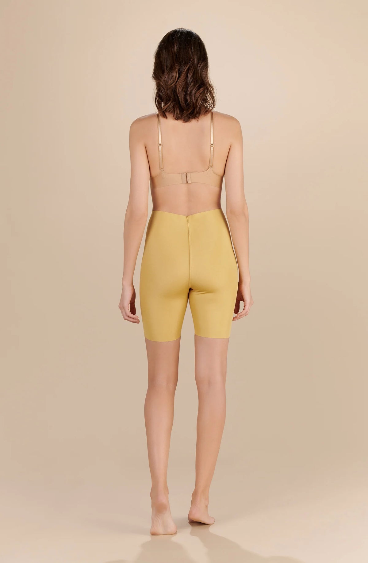 cyclade Beige / Golden reversible cycling shorts