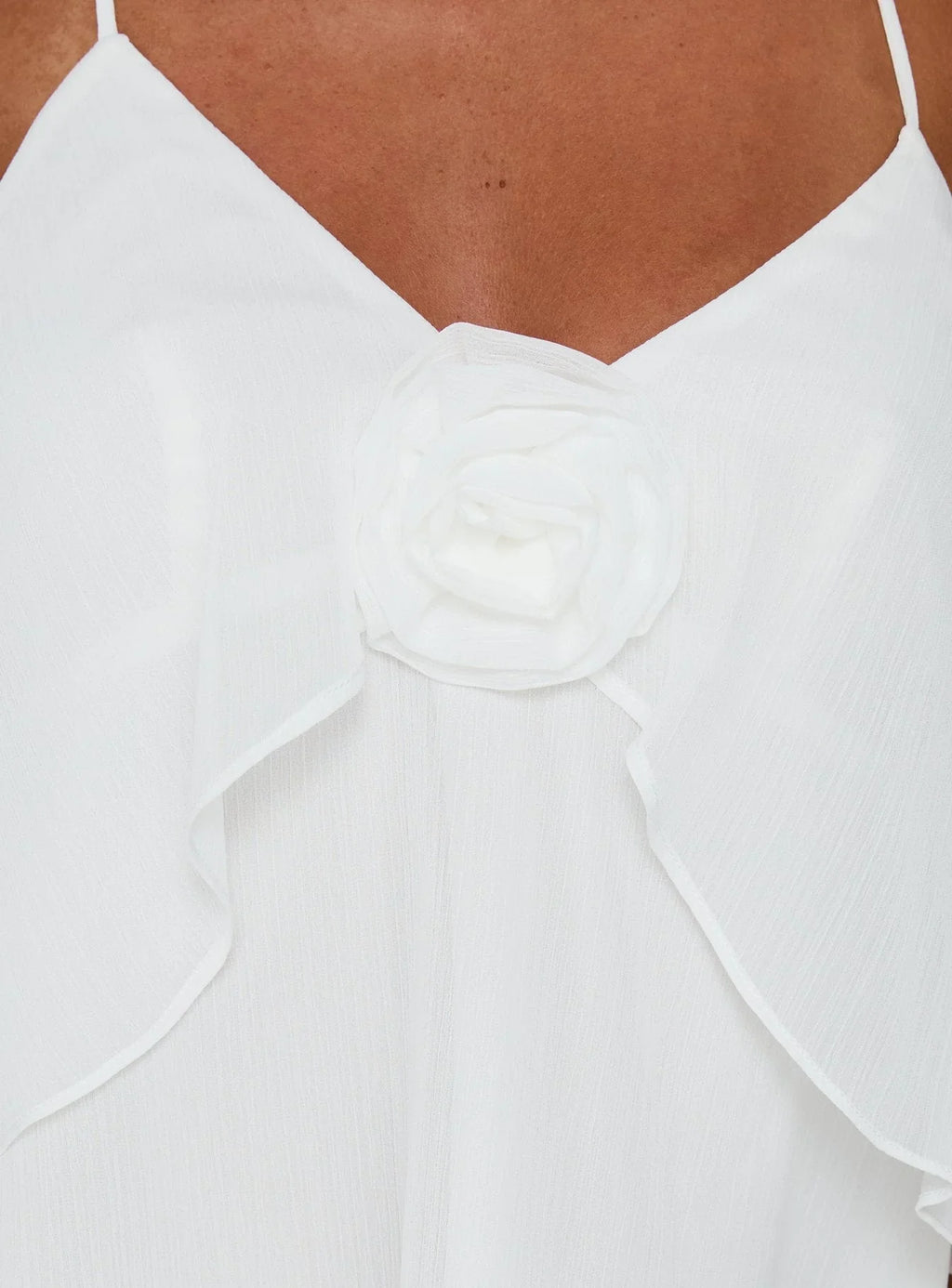 Robe courte babydoll en mousseline volantée Big Picture blanche