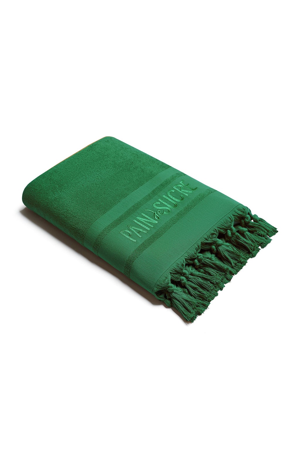zaina Embroidered jade terry fouta towel
