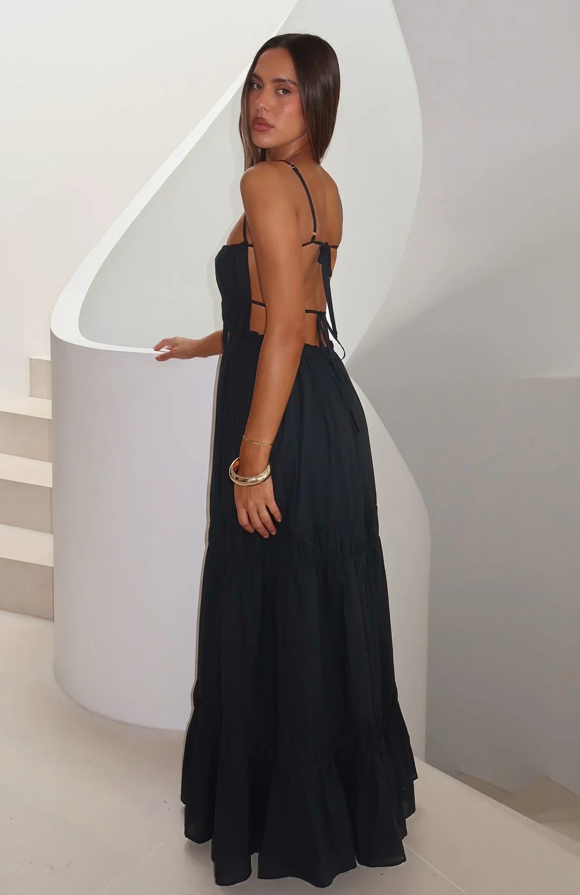 Robe longue « Rumour Has It » noire