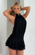 Mini-robe bustier en dentelle No Kiss And Tell noire