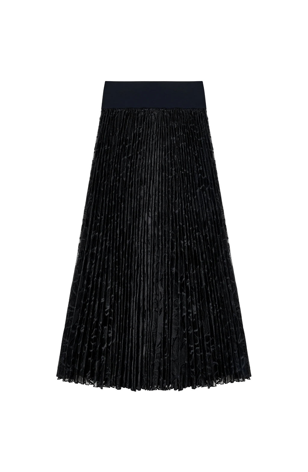 joee Black pleated maxi skirt