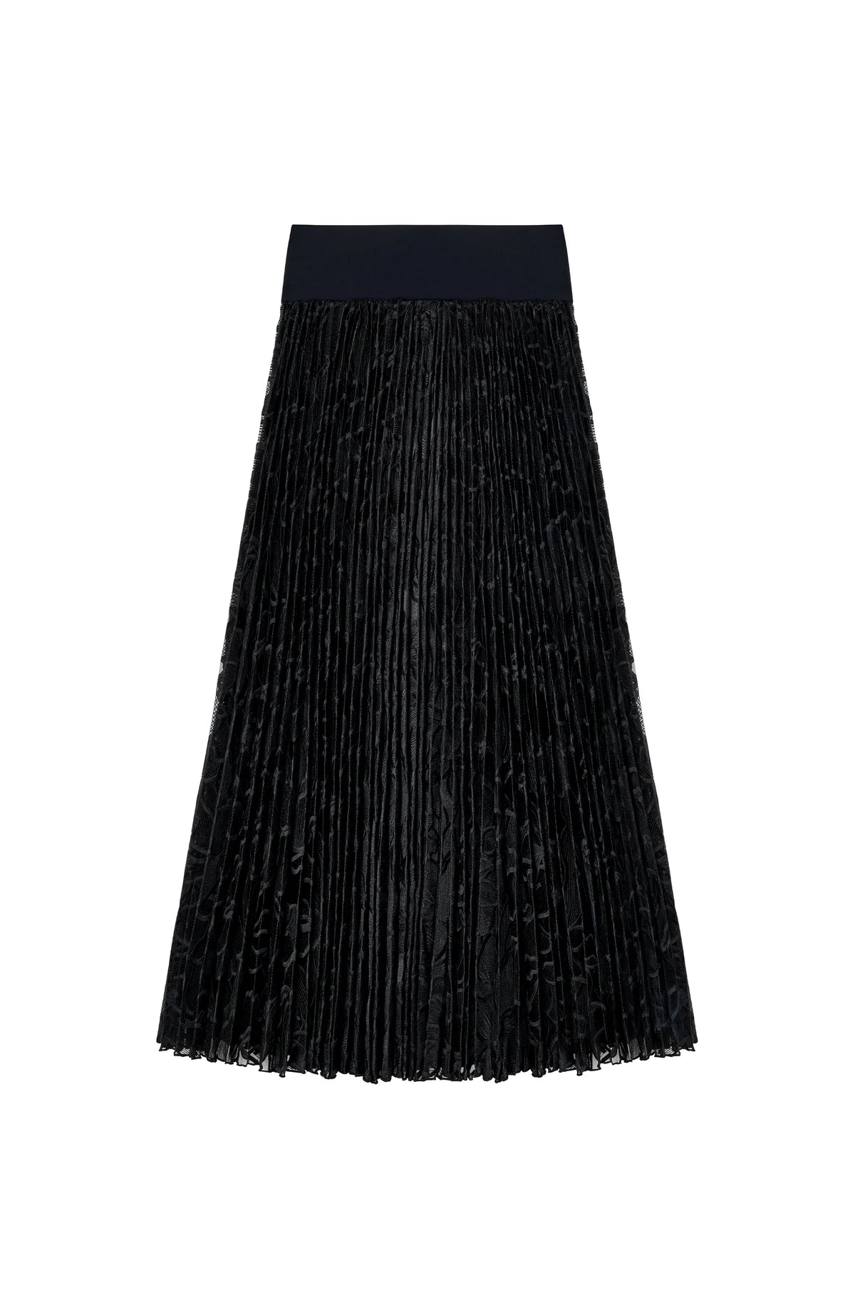 joee Black pleated maxi skirt