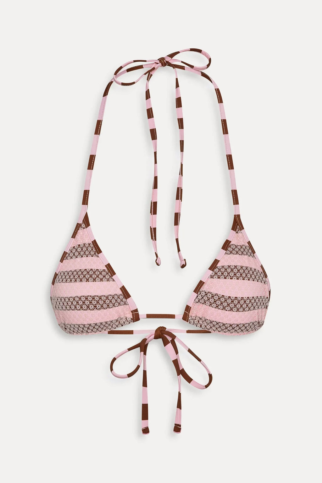 Haut de bikini rayé en maille Nick - Fraise Chocolat
