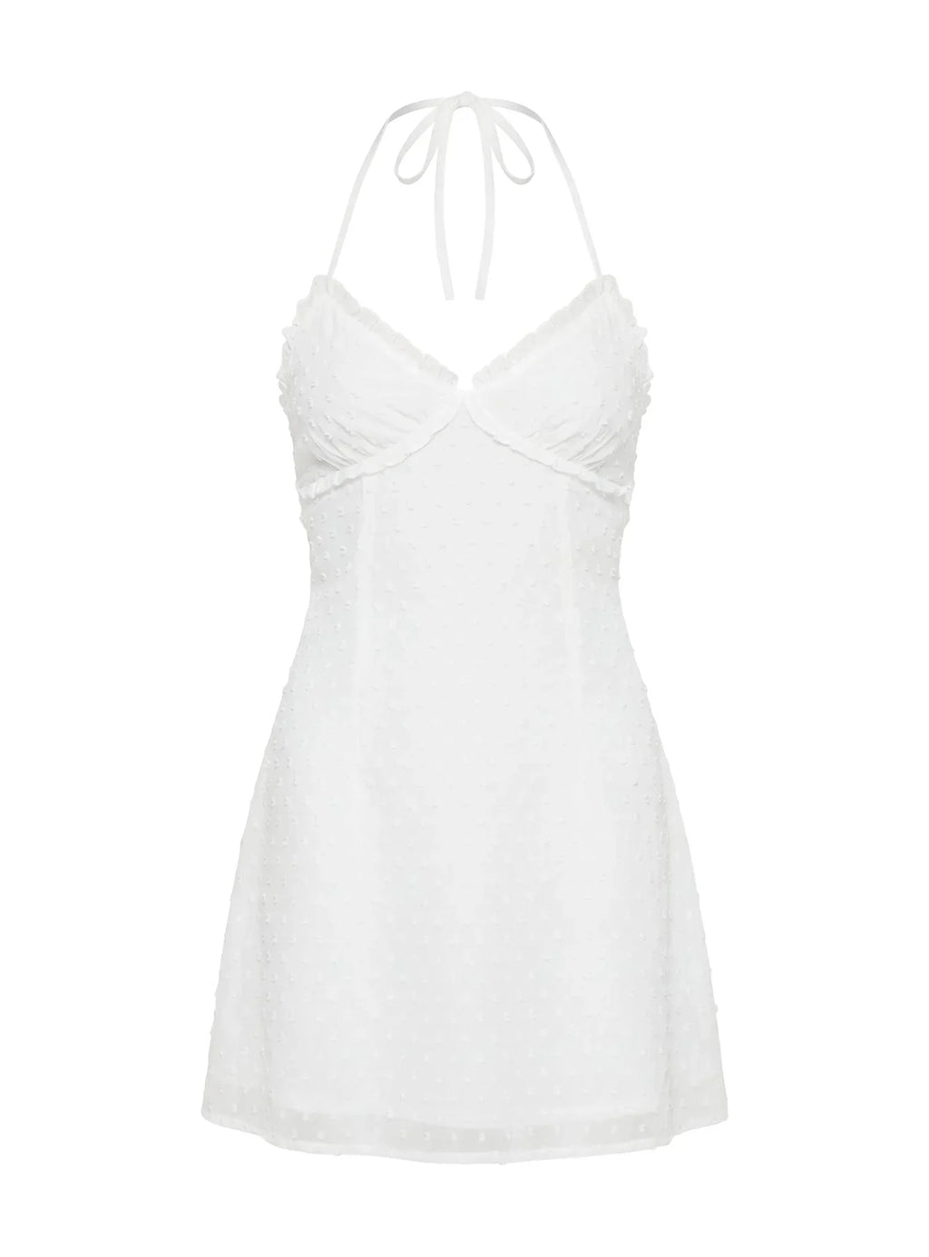 Angel Antics Halter Mini Dress White