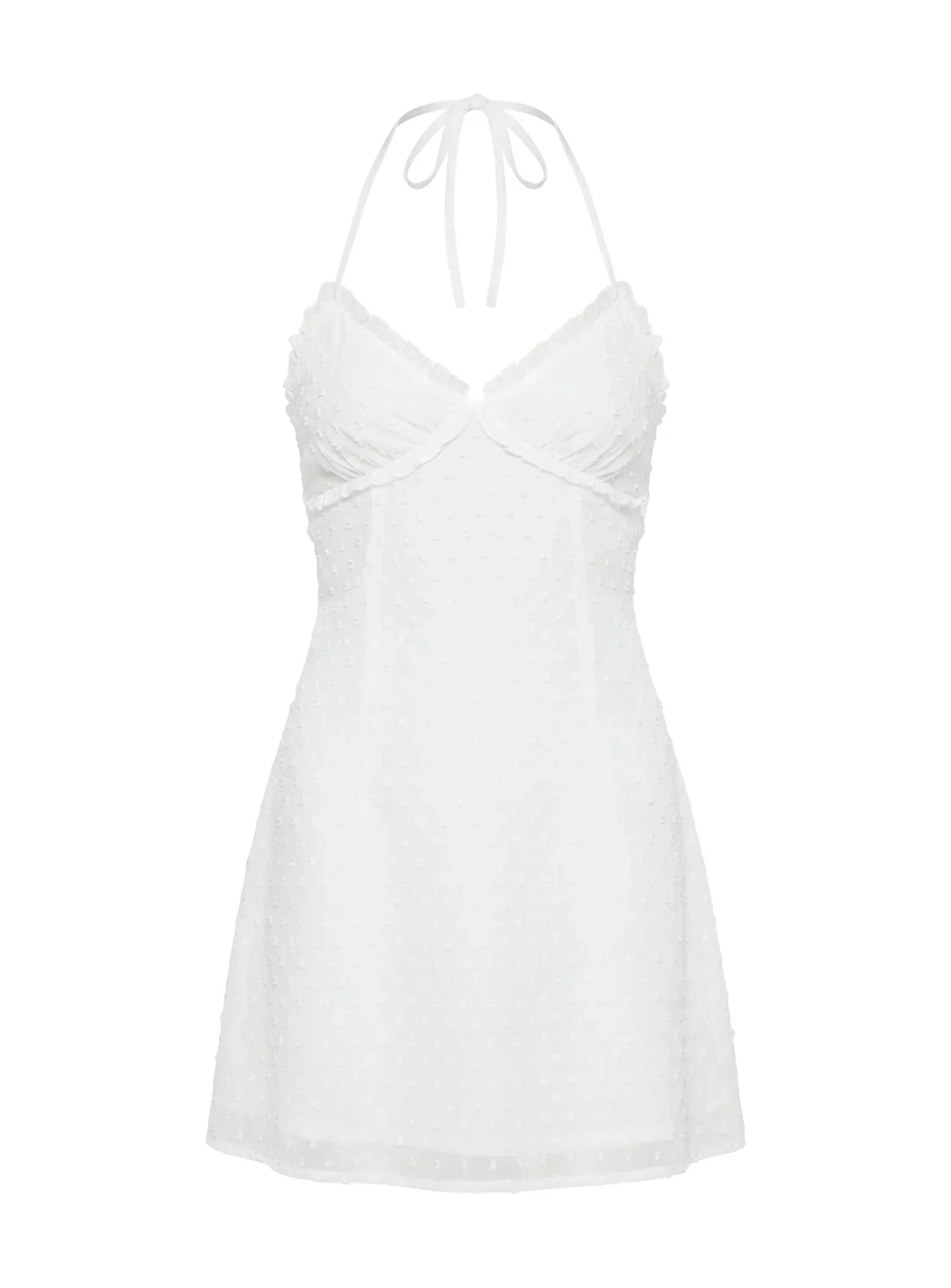Angel Antics Halter Mini Dress White