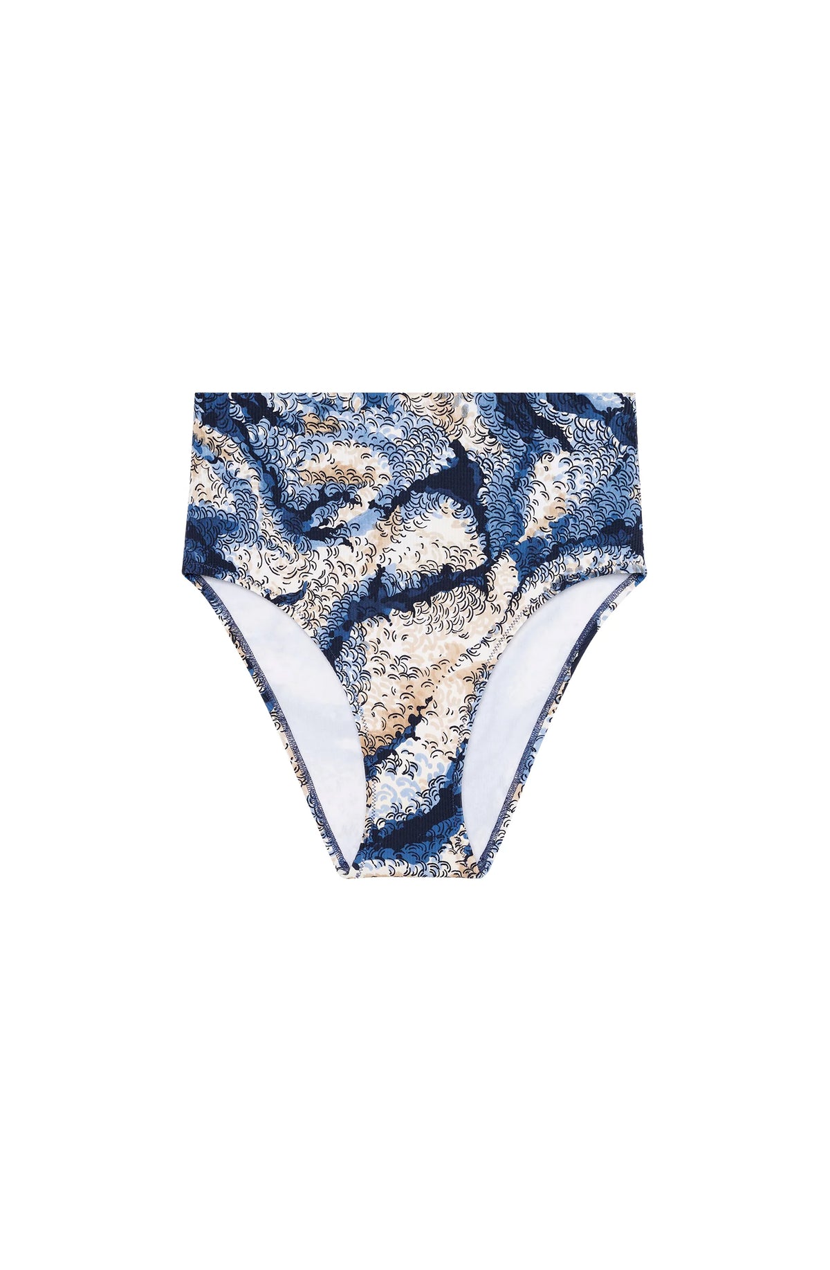tobago Printed high-waisted bikini bottom NEON