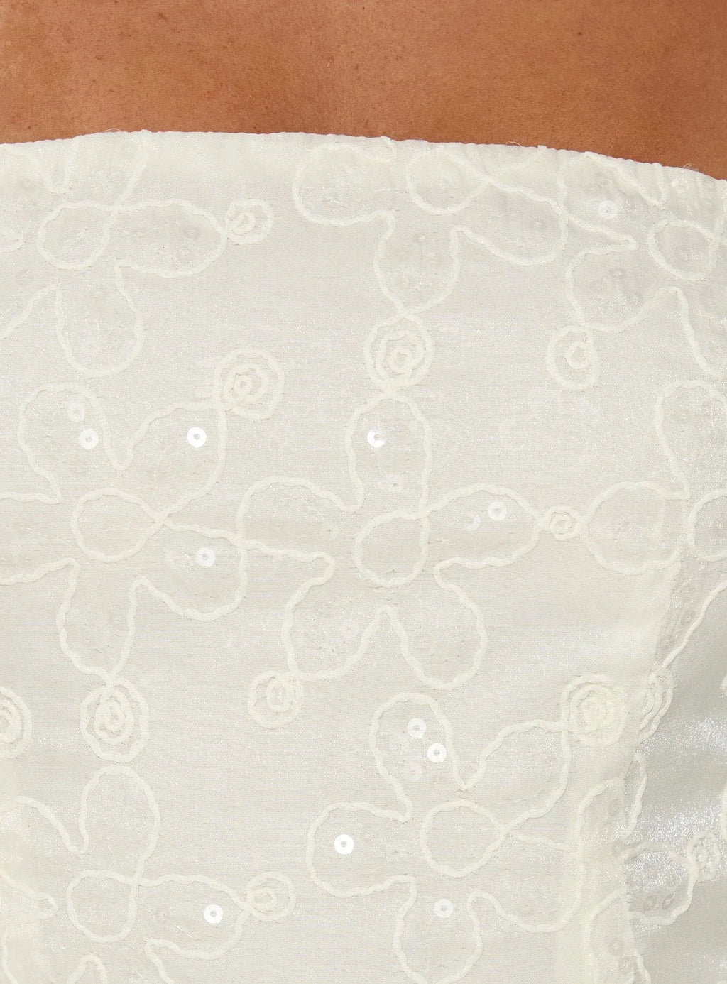Robe courte bustier à sequins We Made It crème