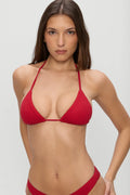 Haut de bikini triangle Nick – Rouge fraise