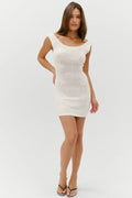 Mini-robe en crochet Cameron - Rose blanche