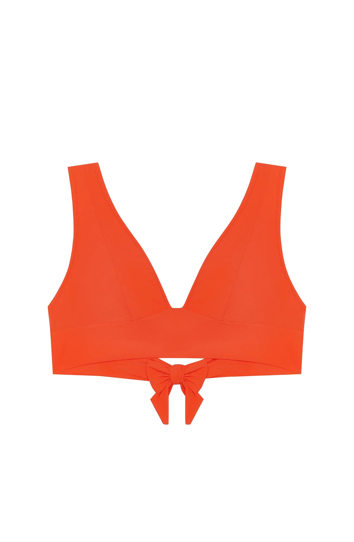 Haut de bikini sport orange, noué dans le dos
