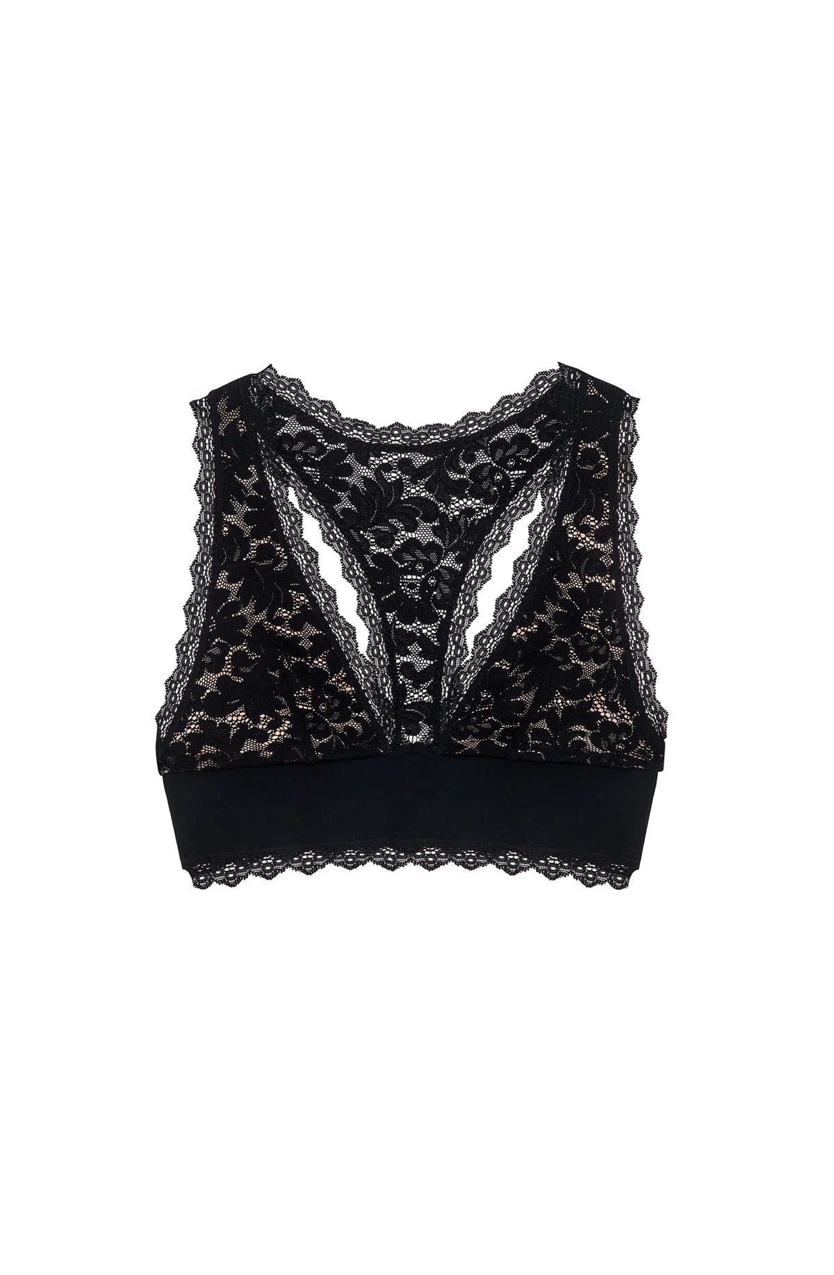 Soutien-gorge dos nageur en dentelle noire girly