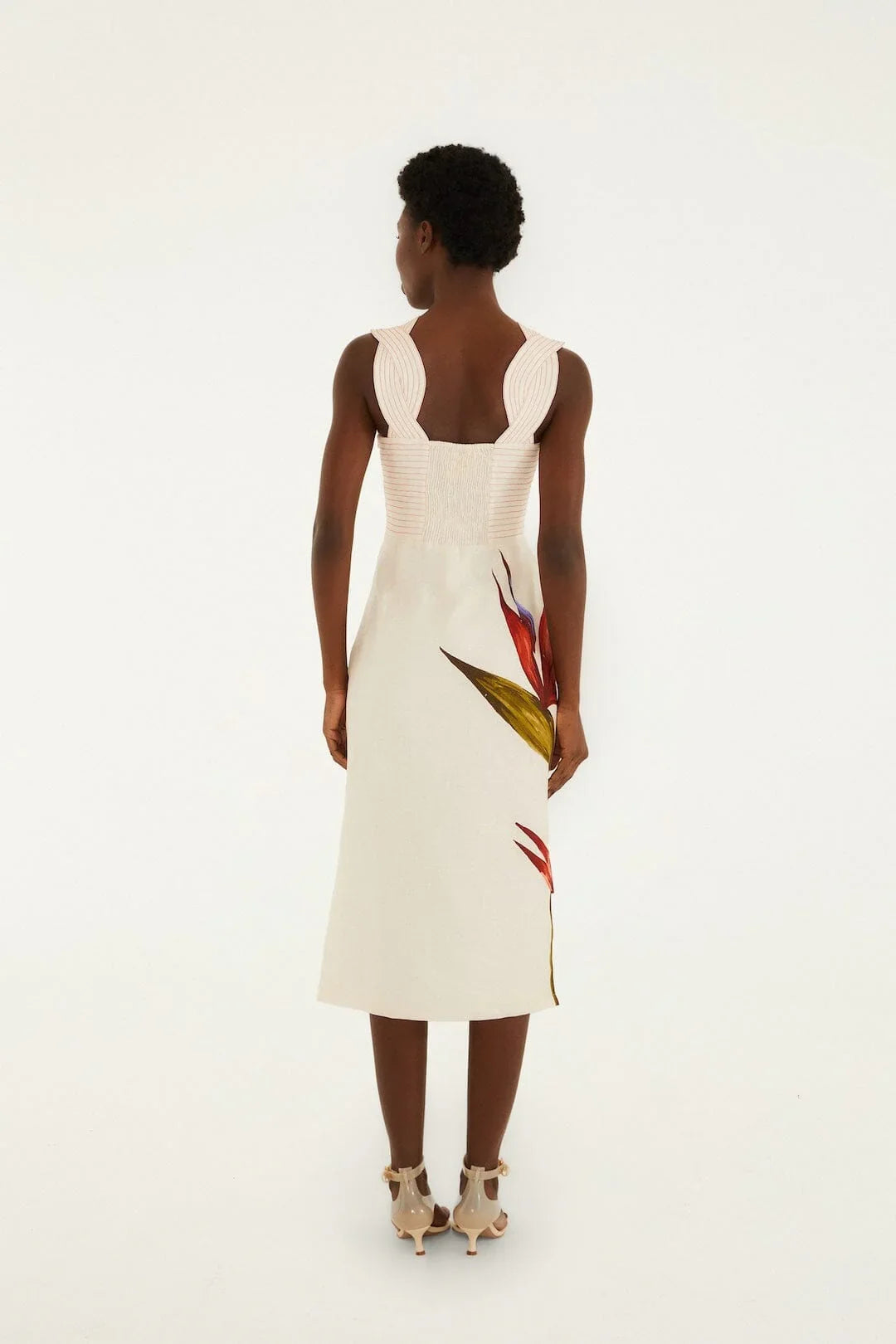 Sand Strelitzia Midi Dress