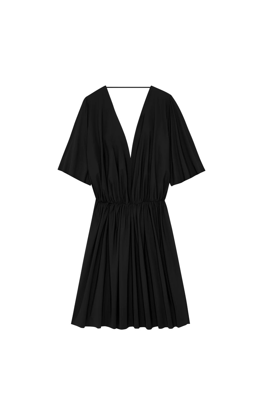 docci V-neck flared black dress