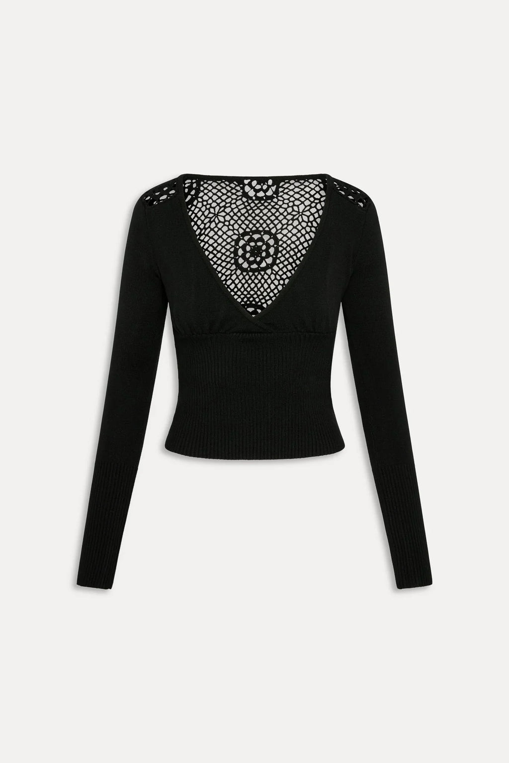 Chandail en maille crochet Arlo - Noir