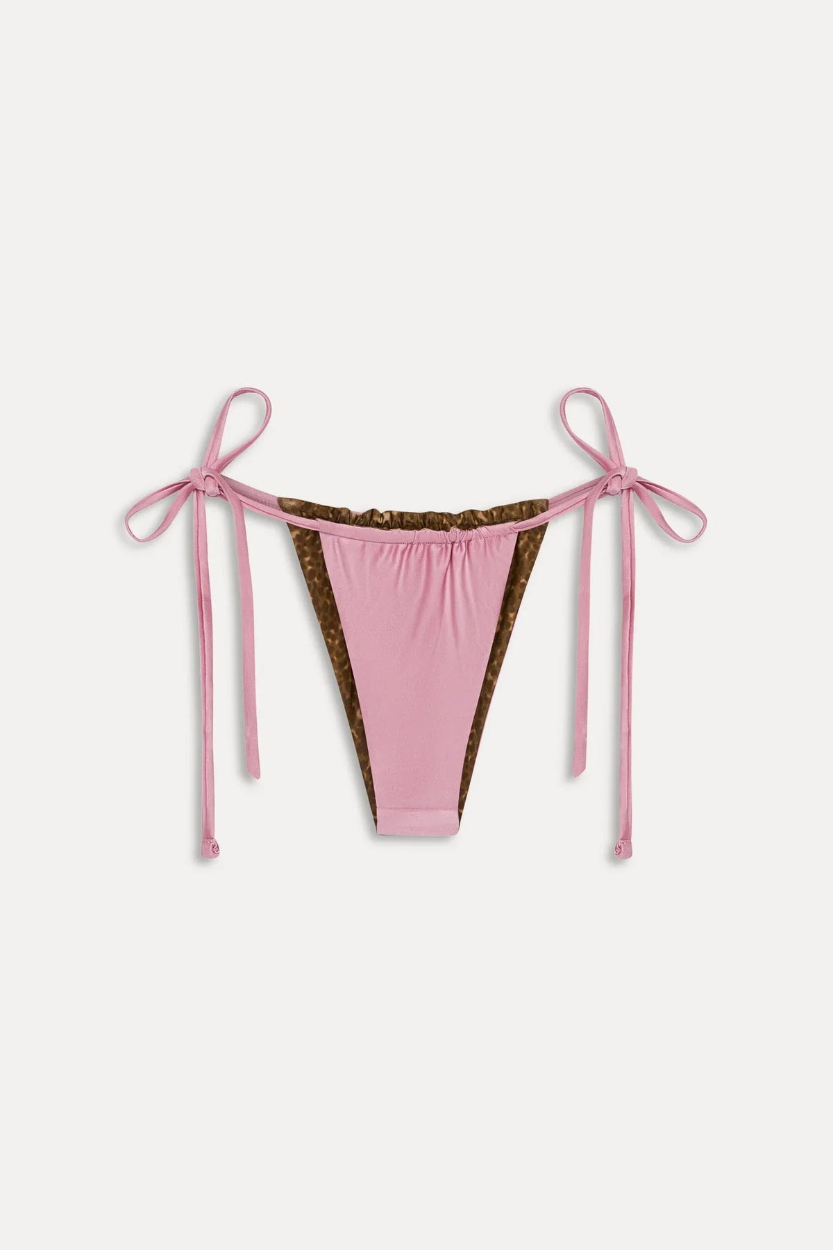 Tia Reversible Satin Bikini Bottom - Vintage Cheetah