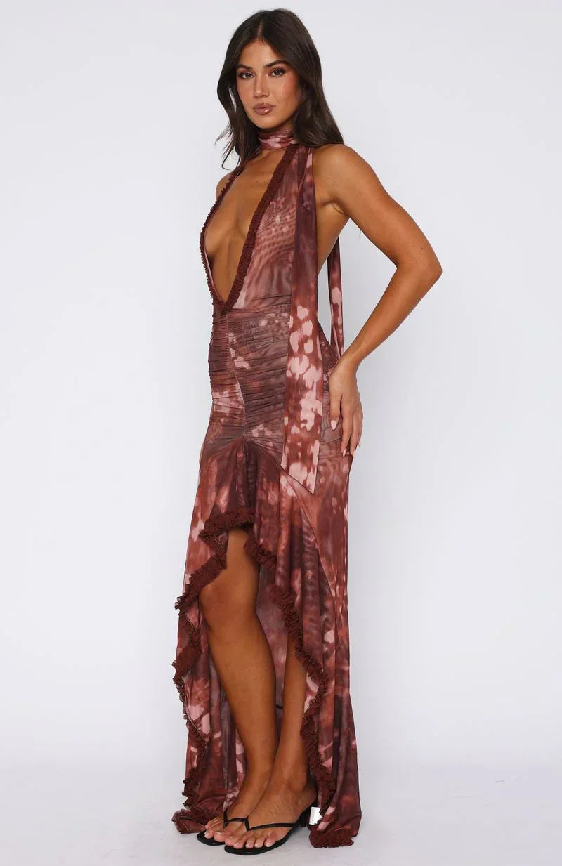 Robe longue sans manches Let It Ride couleur Terre de Sienne brûlée