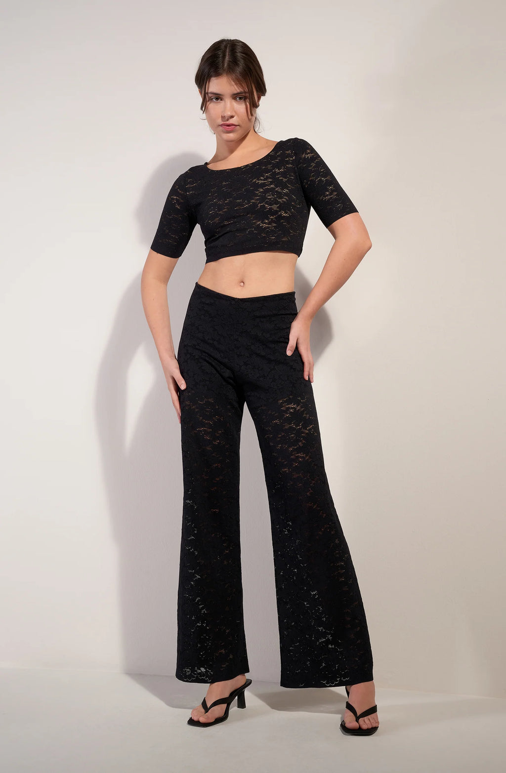 paco Black lace trousers