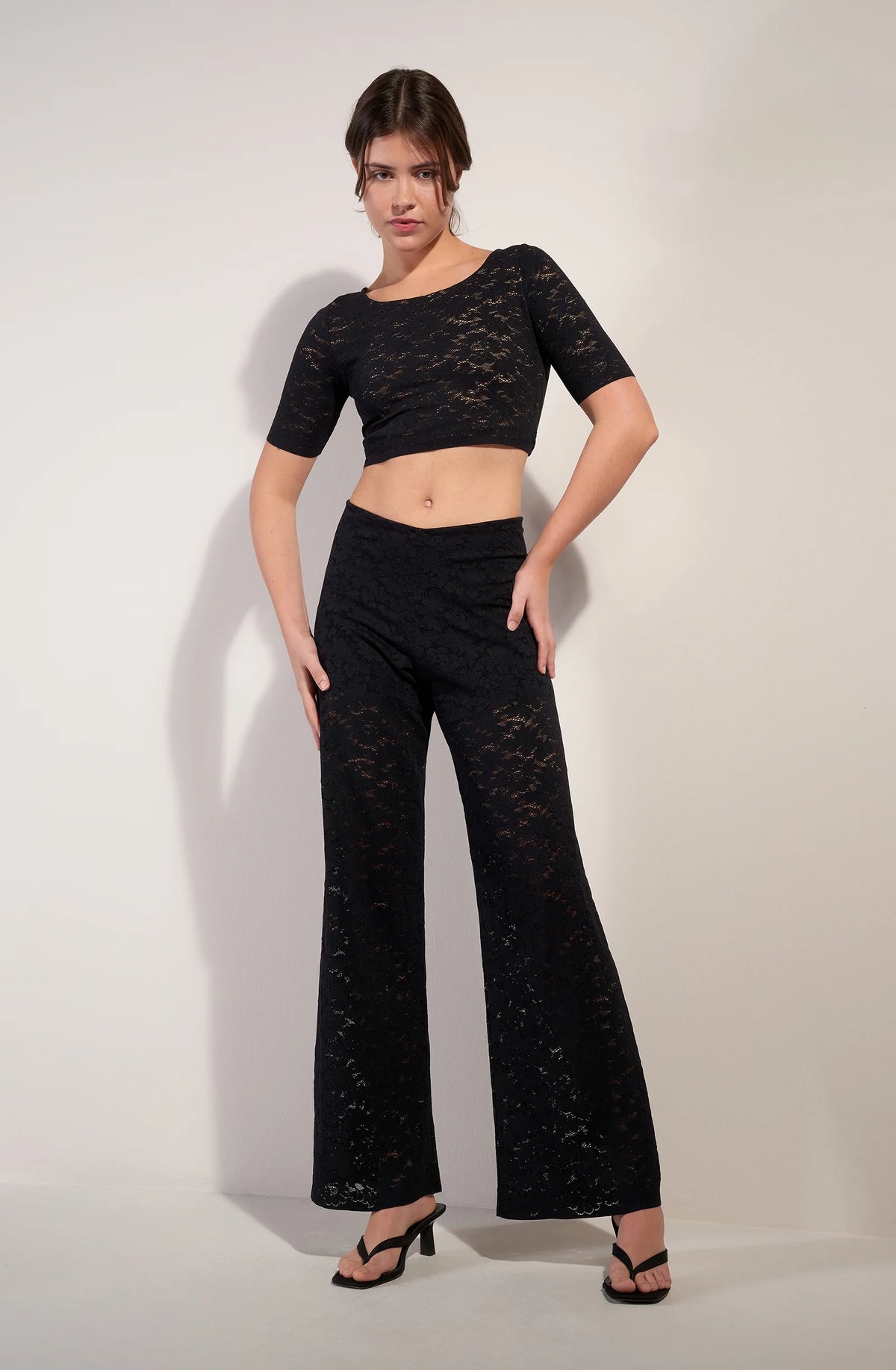 paco Black lace trousers