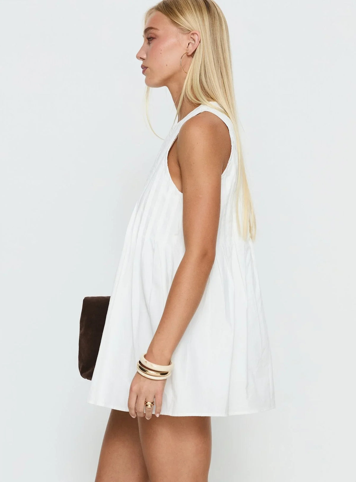Robe mini plissée Dreamboat blanche