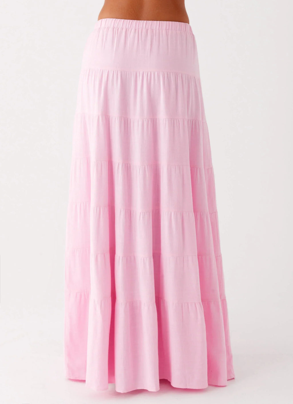 Jupe longue en lin Mariella - Rose