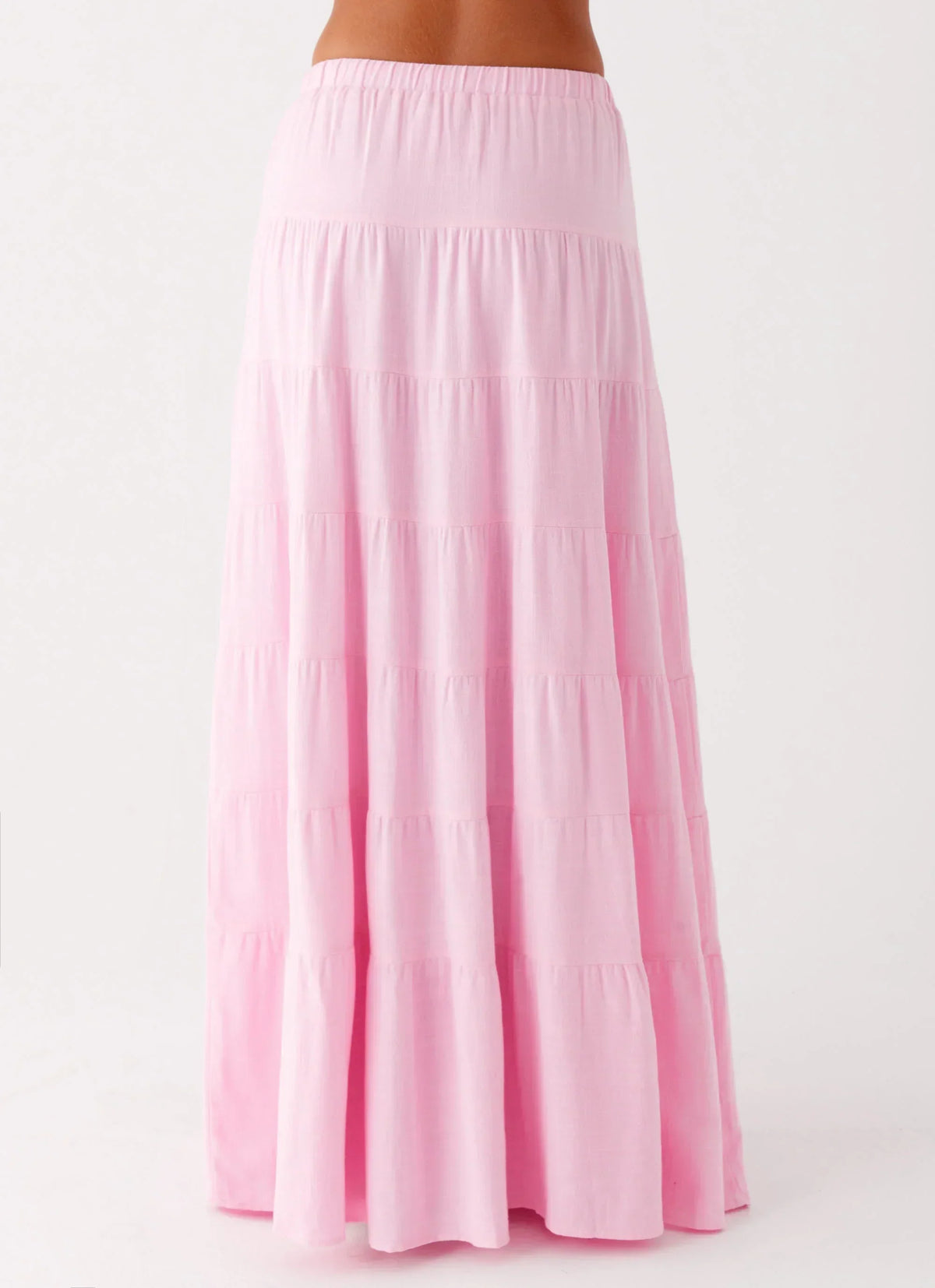 Jupe longue en lin Mariella - Rose
