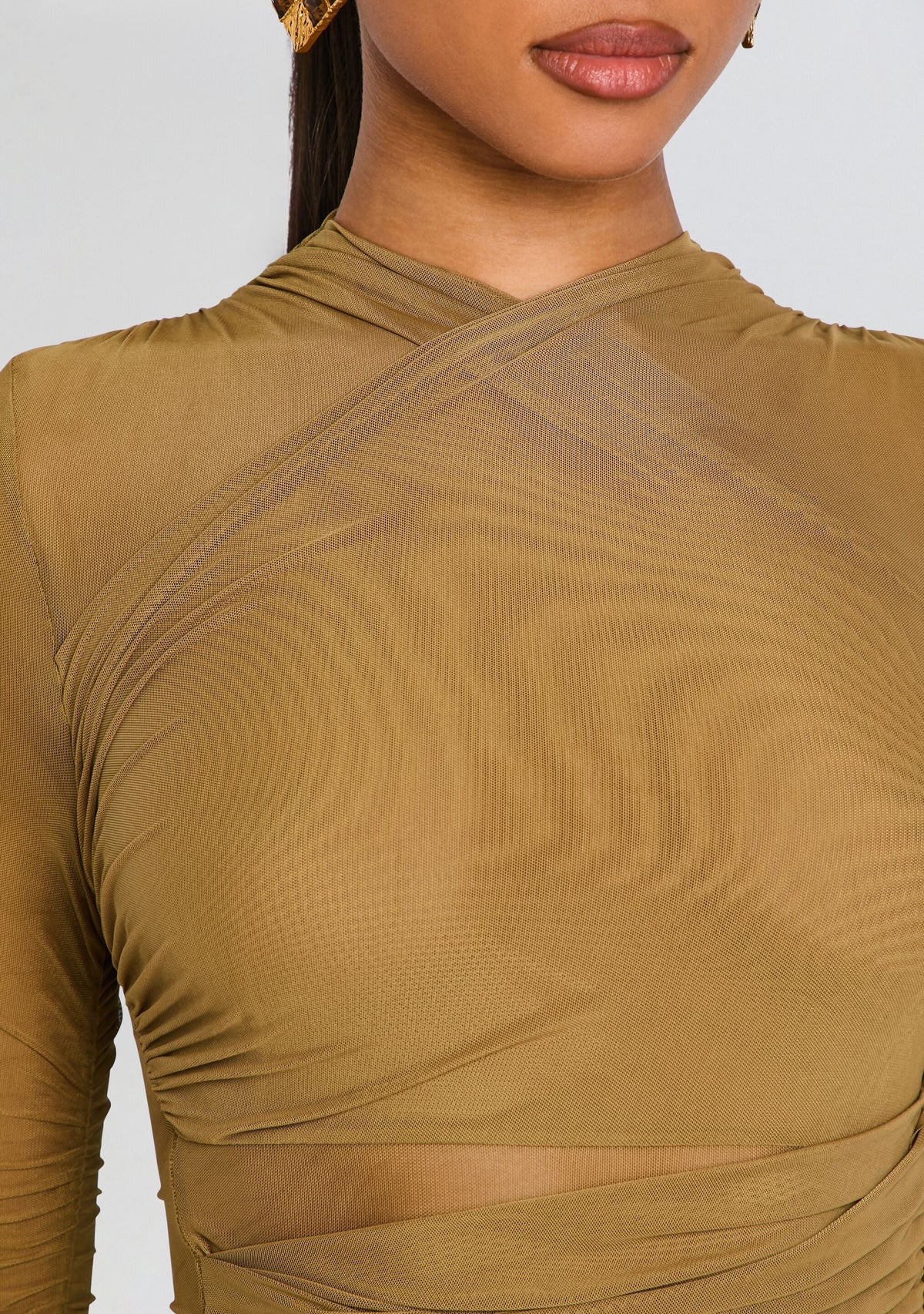 Mini-robe en résille drapée Moxey