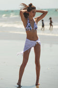 pangy White lace fringed pareo