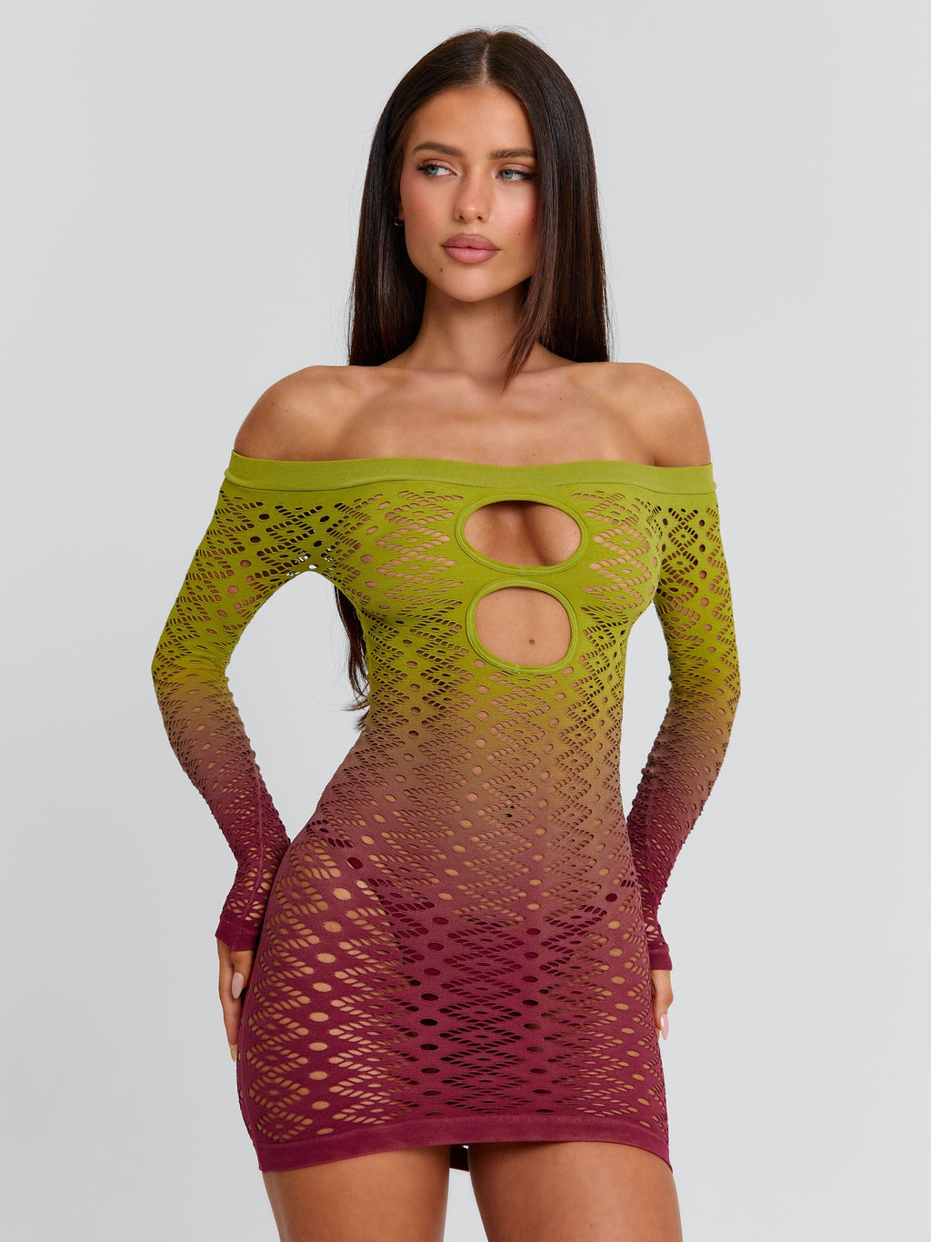 Mini-robe Vessia vert bordeaux
