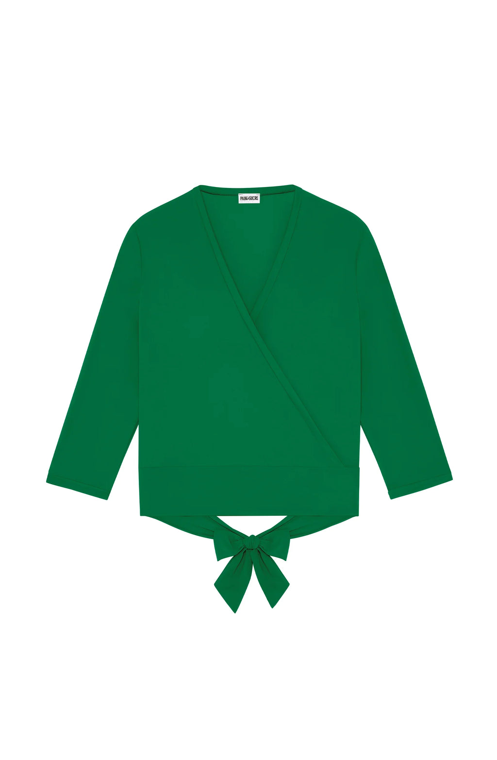 luiza Sapphire Long Sleeve Wrap Top