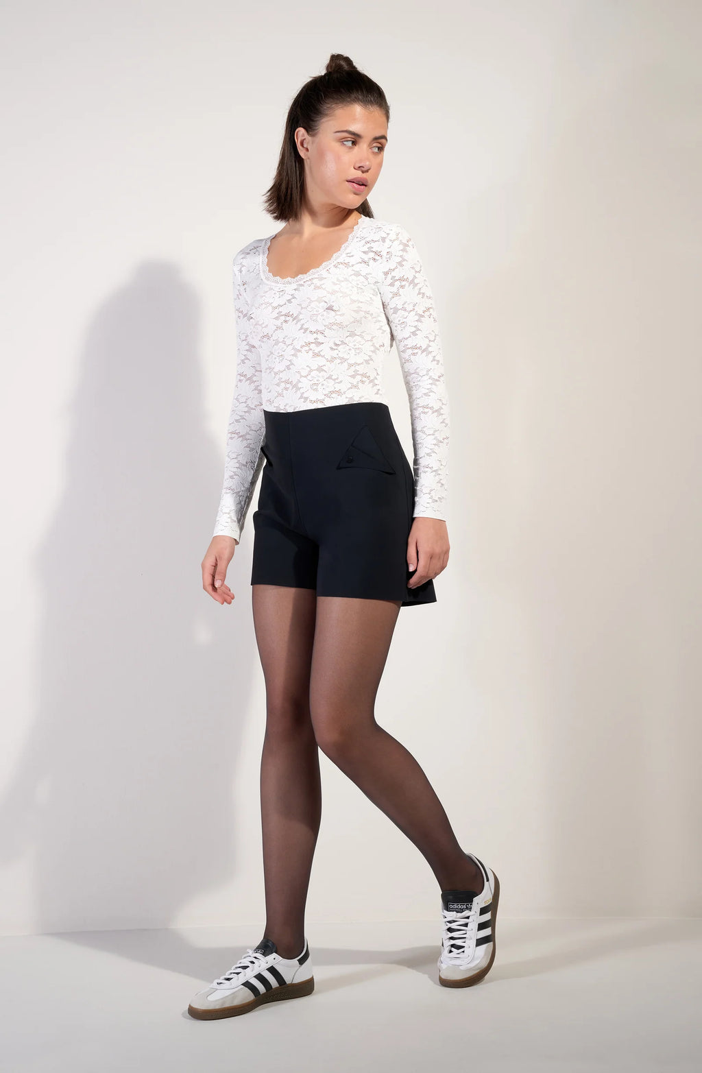 gilda Foam white long-sleeved top