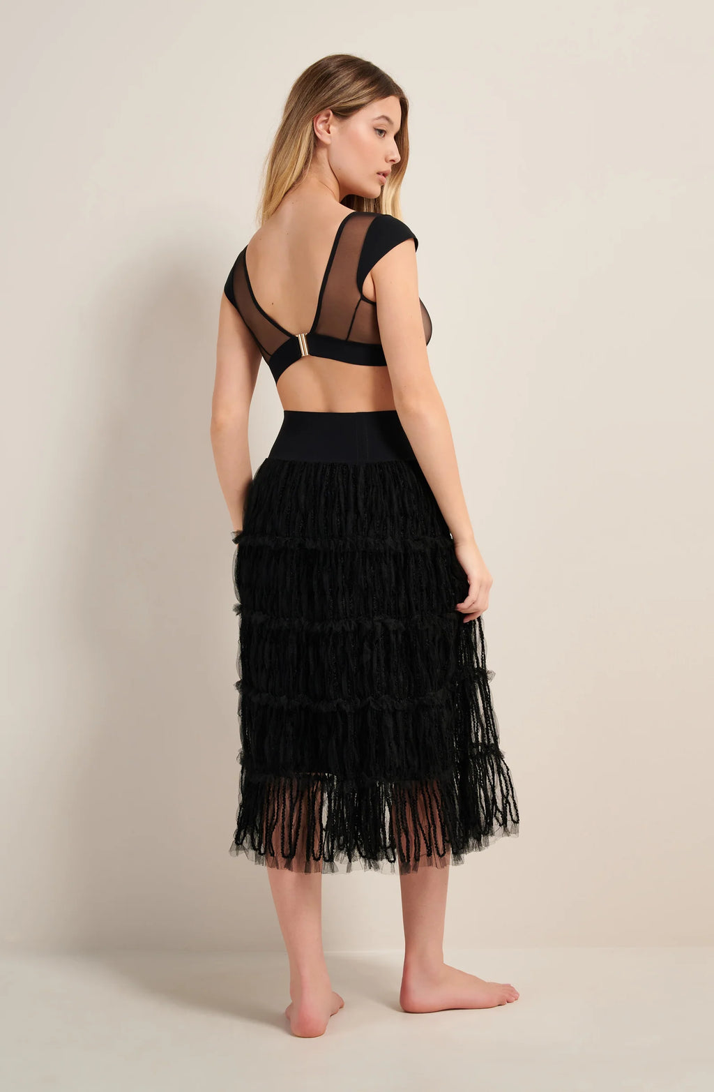 julicia Black velvet and tulle petticoat