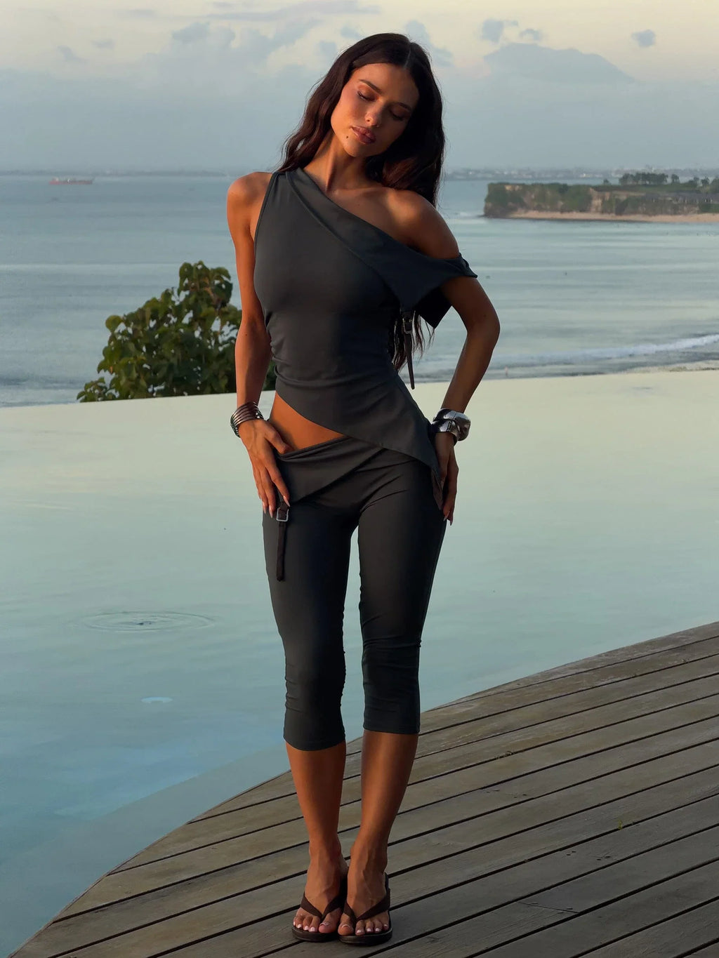 Juliett Crop Top Gris Foncé