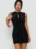 Mini-robe Kelira avec découpes et décolleté plongeant noire