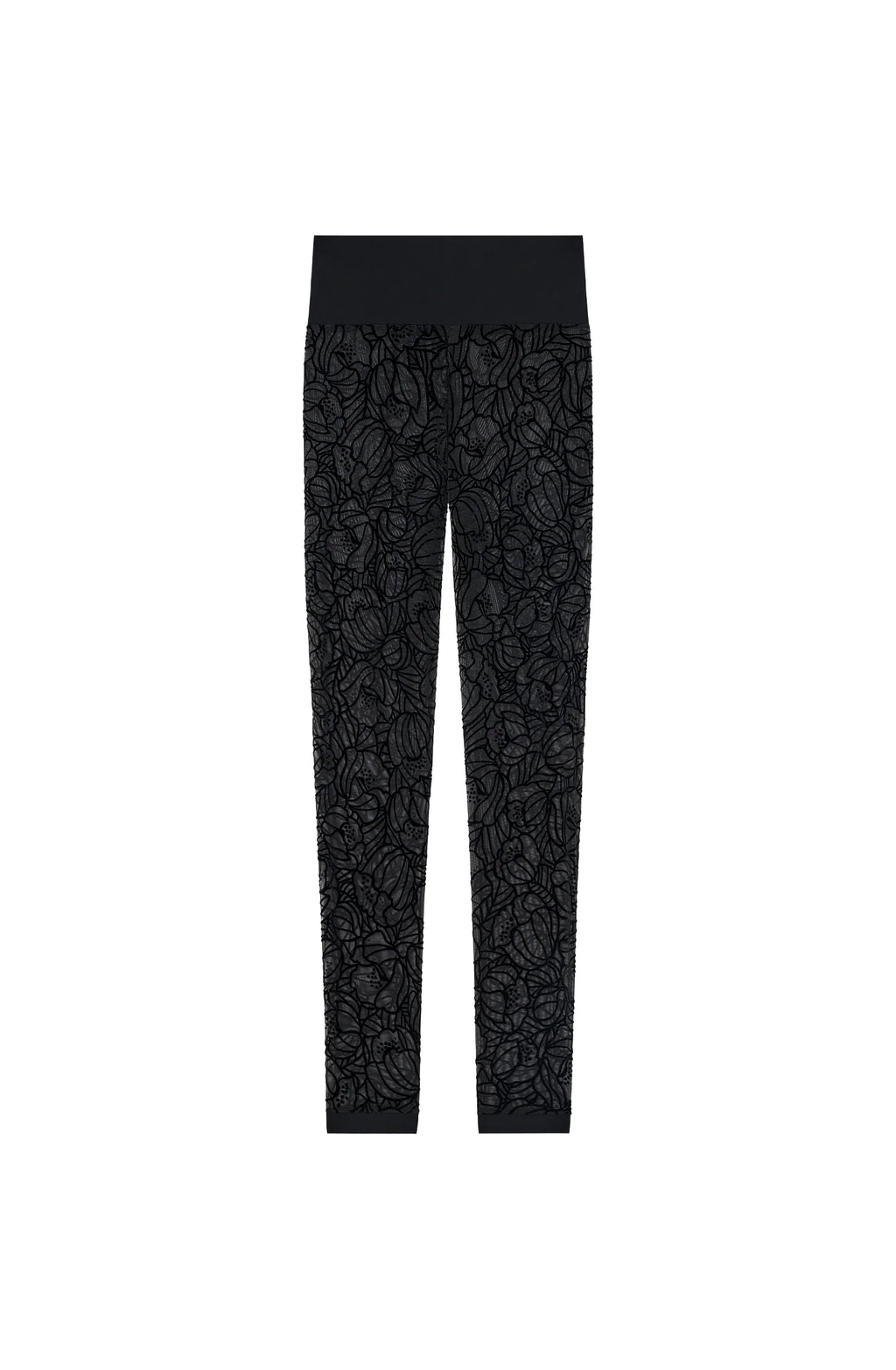 eman High-waisted flocked tulle leggings